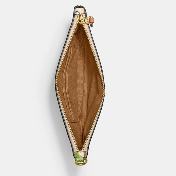 🌸 Coach Small Wristlet With Floral Print Polished pebble leather - Picture 4 of 12